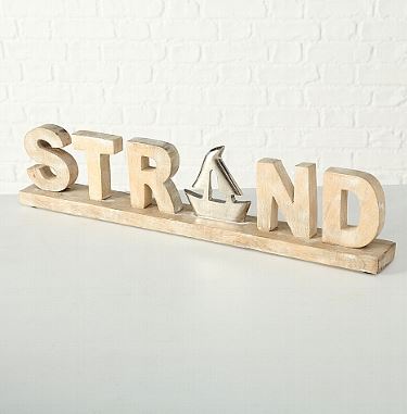 Staan voor schaamte grafisch Lettering Strand decoratie mango hout L58cm – Zus & Zo Oostburg | Unieke  cadeau's vindt u hier!