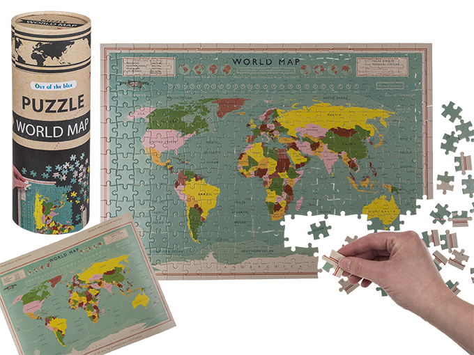 niettemin Interpunctie winkel Puzzel wereldkaart set 300 pcs. ±50x35cm in koker - Zus & Zo Oostburg |  Unieke cadeau's vindt u hier!